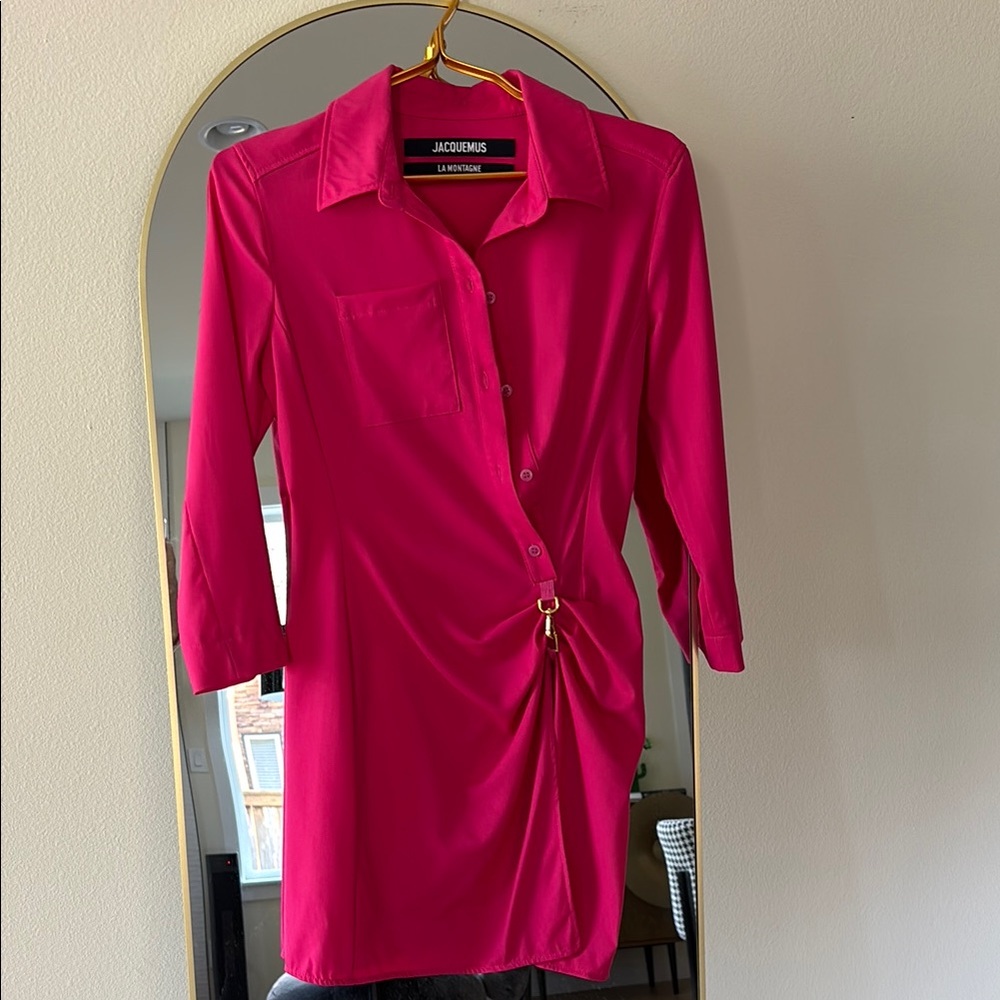 Jacquemus Pink Button-Up Dress